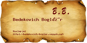 Bedekovich Boglár névjegykártya